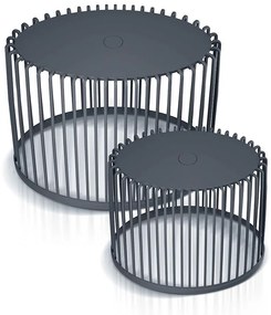 Set 2 univerzálnych oválnych košov, 30 + 55 l, antracit