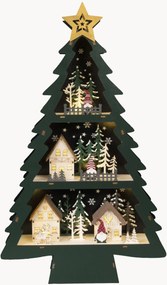 Vianočná LED dekorácia z topoľového dreva's časovačom Christmas Tree