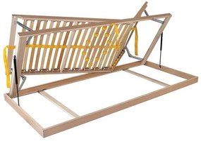 Ahorn DUOSTAR Kombi P HN ĽAVÝ - polohovateľný posteľný rošt výklopný z boku 100 x 200 cm, brezové lamely + brezové nosníky