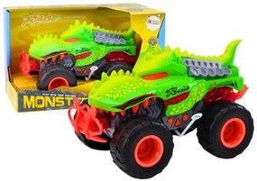 LEAN TOYS Terénne auto Dinosaurus T-Rex, svetlá, zvuky - zelená