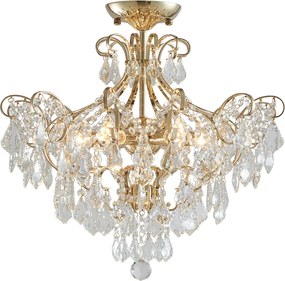 Krištáľ stropnica luster Luxera 3304 GRANADA II GOLD Ø53
