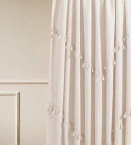 Room99 Hotový záves na páske so strapcami Chloe Jednofarebný Farba: Bielosivá, Veľkosť: 140 x 250 cm