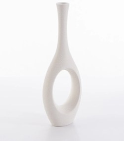 KERAMICKÁ VÁZA RISO 12X6X36 CM KRÉMOVÁ