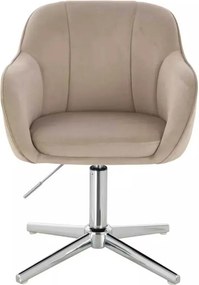 LuxuryForm DESIGN Stolička AVOLA VELUR na striebornom kríži - latte