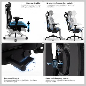 Ergonomická kancelárska stolička čierna so sieťovinou VECTOR