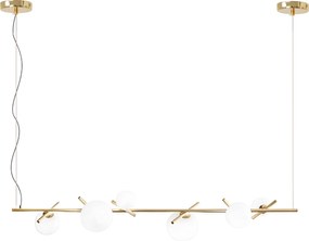 Toolight Toolight, stropné svietidlo 145cm 6xG9 APP1664-6CP, zlatá-biela, OSW-05705