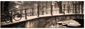 Obraz na plátne - Romantický most cez kanál - panoráma 5137FA (120x45 cm)