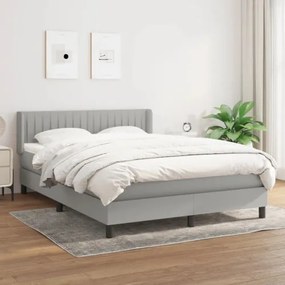 vidaXL Boxspring posteľ s matracom bledosivý 140x190 cm látka-