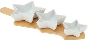 Súprava 3 servírovacích misiek s podnosom Hviezda