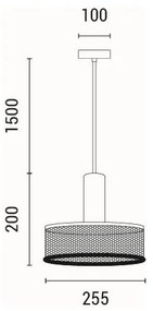 Luster na lanku 1xE27/40W/230V čierna