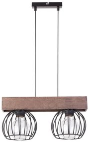 Luster na lanku MILAN 2xE27/60W/230V drevo