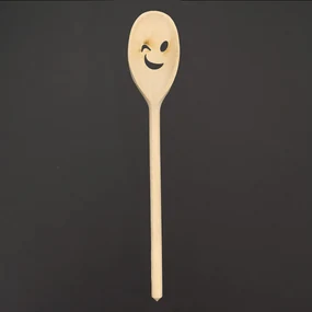 AMADEA Drevená vareška s tvárou, masívne drevo, dĺžka 30 cm