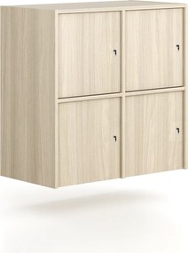 Nadstavba pre skrine FRAME, 4x dvere, 872 x 450 x 854 mm, cylindrický zámok, dub prírodný