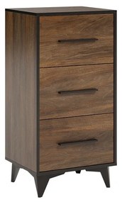 Komoda K3SW Lilly LY03, Farba:: shirin walnut / shirin walnut + čierna