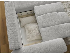 Svetlosivá rozkladacia/s úložným priestorom rohová pohovka z textílie buklé (pravý roh/s leňoškou) Roxelane – Bobochic Paris