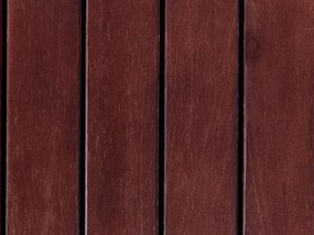 Záhradná lavica z akáciového dreva s úložným priestorom 120 cm mahagónová hnedá so sivým vankúšom SOVANA Beliani