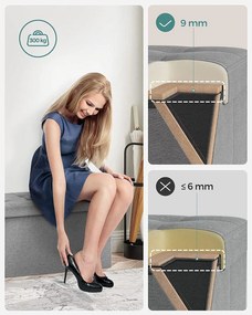 Taburetka 80 L, lavica s úložným priestorom, nosnosť 300 kg, svetlosivá