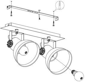 Eglo 43432 - Bodové svietidlo BARNSTAPLE 2 2xE27/40W/230V