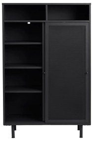 Čierna kovová skrinka s posuvnými dverami 90x140x40 cm Veep – Unique Furniture