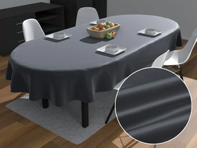 Biante Saténový oválny obrus polyesterový Satén LUX-L049 Antracitovo sivý 80x120 cm