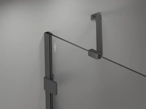 Mexen Lunar-B, pravé otočné sprchové dvere 140 cm, 8mm číre sklo, brúsený grafit profil, 832S-140-050-66-00-P