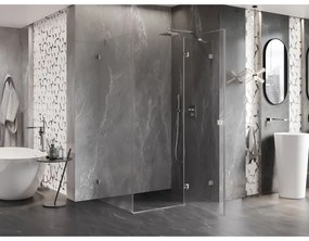 Mexen Lunar, pravostranný výklopný sprchový kút 70 x 90 cm, 8mm číre sklo, oceľový profil, 834-070-090-97-00-P