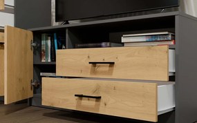 TV stolek SIMPLO 1D2S 109 cm antracitový/dub artisan