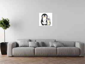 Gario Obraz s hodinami Tučniaci Rozmery: 40 x 40 cm