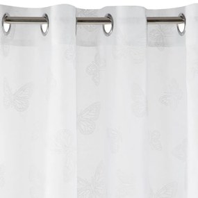 EUROFIRANY Jemný vzdušný záves zdobený potlačou 140 cm x 250 cm biela 100 % polyester
