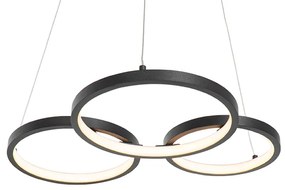 Závesné svietidlo čierne vrátane LED 3-stupňové stmievateľné 3-svetlo - Rondas