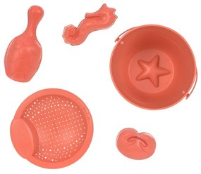 Súprava hračiek do piesku - 5 ks - ružová