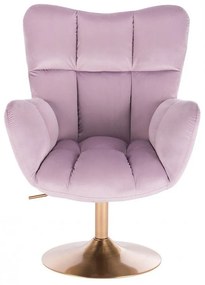 LuxuryForm DESIGN Kreslo AURORA VELUR na zlatom tanieri - levanduľa