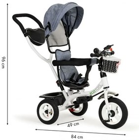 Trojkolka, nafukovacie kolesá, s otočnou strieškou