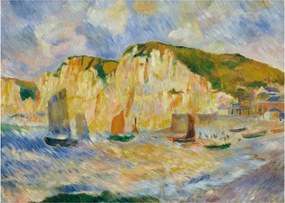 Sklenený obraz - Auguste Renoir, Sea and Cliffs, reprodukcia (70x50 cm)