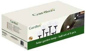 Gardlov Sada solárnych záhradných lámp - guľa - 6 ks