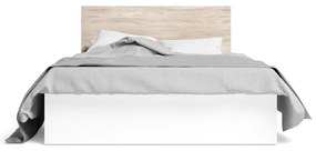 Biela/prírodná dvojlôžková posteľ v dekore duba s úložným priestorom 140x190 cm Sahara - Marckeric
