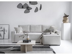 Biela menčestrová rozkladacia rohová pohovka (variabilná) Brave Dave – Miuform