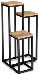 Stojan na kvety Munir čierna/dub remeselný