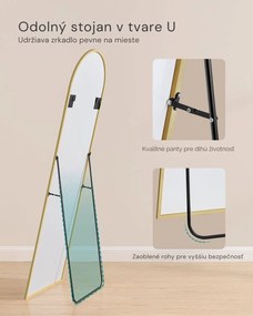 Zaoblené zrkadlo UMBRA, 160x50cm, zlatá SongmicsHome