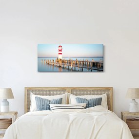 Obraz majáku za úsvitu (120x50 cm)