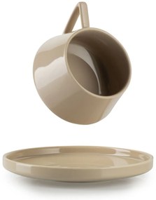 Porcelánová šálka s podšálkou Luna Beige 200 ml