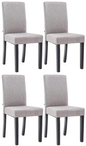 Jedálenská stolička Inn (SET 4 ks) - látka, nohy čierne - Svetlo sivá