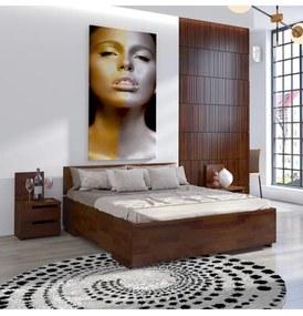 Posteľ z masívu borovicová orech Bergman High Visby 180x200 cm