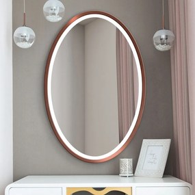 Zrkadlo Nordic Oval Copper LED Rozmer zrkadla: 50 x 70 cm