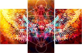 Obraz - Merkaba s krídlami, abstrakcia (90x60 cm)
