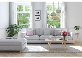 Závesné svietidlo Boho, 3x jutové/sivé textilné tienidlo, o