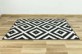 Protišmykový koberec Romby čierny