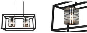 Závesné svietidlo Helix cage, 2x sklenené tienidlo so vzorom v kovovom ráme