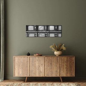 Obraz - Retro televízie (s hodinami) (90x30 cm)