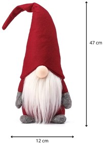 Vánoční skřítek ELF 009 47 cm červený